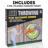 Liberty Imports Foam Axe Throwing Game - Indoor Outdoor Toy Lumberjack Hatchet Toss Ax Game with 4 Foam Axes, One 22” Easy Fold Target for Kids and Adults Liberty Imports