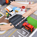 Giant bean 72PCS Wooden Train Tracks & Trains, Gift Packed Toy Railway Kits for Kids, Toddler Boys and Girls 3,4,5 Years Old and Up Giant bean