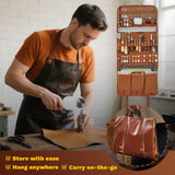 SAKERNEO Professional Leather Working Tools Kit with 52 Stamping Molds, Multi-Size Hole Punch Tool, Engraving/Cutting Mats & Rivet Accessories,Leather Crafting Kit for DIY, Repair & Stitching SAKERNEO