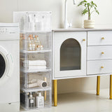 LXLXXL Storage Bins with Lids, 6 Pack Clear Plastic Storage Containers with Magnetic Acrylic Door, 19 Qt Stackable Storage Box for Home,Office Organizing LXLXXL