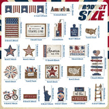 Seeloowy 26 Pcs 4th of July Patriotic Tiered Tray Decoration Independence Day USA Flag Wood Signs Rustic Wooden Tiered Tray Decorations for Labor Day Memorial Day Home Party (Cute Style) Seeloowy