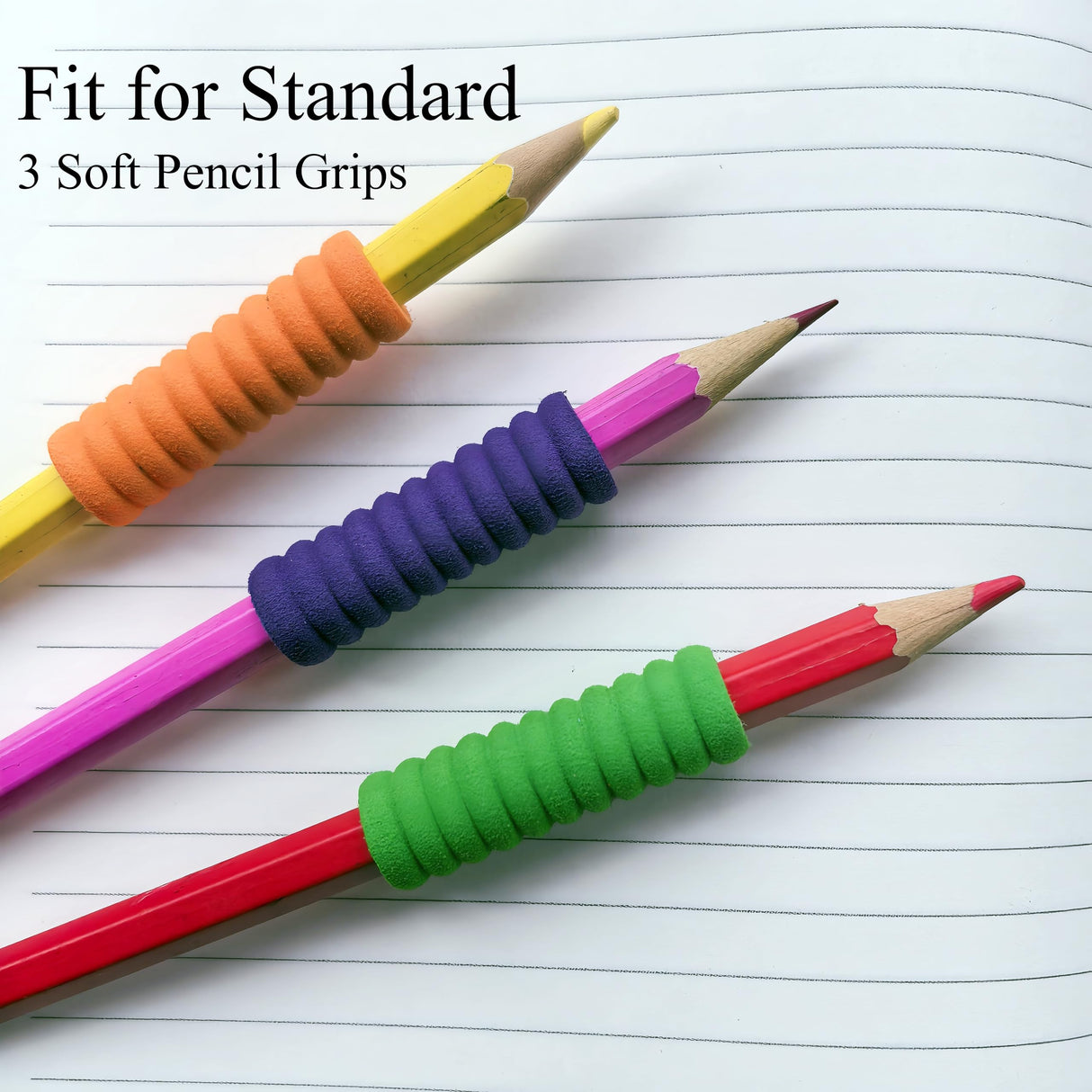Pastel Pencil Extender Holder and Pencil Grip Set with 320 Sticky Notes, Standard Size Compatible, 7 Colors SLFreMint