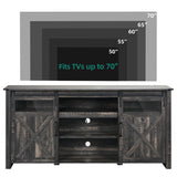 YITAHOME Farmhouse TV Stands for 75 Inch TV with Power Outlets, Entertainment Center with Sliding Barn Doors and Adjustable Shelves, TV Cabinet Media Console Table for Living Room, Dark Rustic Oak YITAHOME