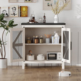 ANWBRAOD Farmhouse Buffet Cabinet 31.4" Sideboard Storage Cabinet with Barn Door and Adjustable Shelf Wood Rustic Accent Cabinet for Dinning Room, Kitchen, Hallway ULSC003W ANWBROAD