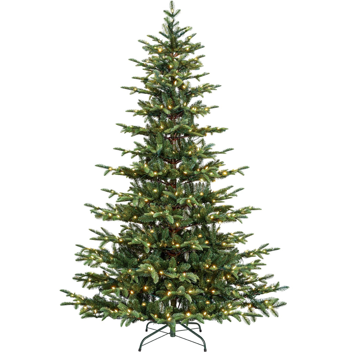 Hykolity 7.5 ft Prelit Aspen Fir Christmas Tree, Artificial Christmas Tree with 450 Warm White LED Lights, 1173 PE&PVC Branch Tips, Metal Stand and Hinged Branches hykolity