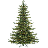 Hykolity 7.5 ft Prelit Aspen Fir Christmas Tree, Artificial Christmas Tree with 450 Warm White LED Lights, 1173 PE&PVC Branch Tips, Metal Stand and Hinged Branches hykolity