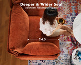 ABCASA Luxury Modular Sectional Sofa w/Storage Otoman, 99" U Shaped Modular Couch with Reversible Chaise, 5 Seater Sofa for Living Room, Apartment, Compact Spaces - Chenille Terracotta ABCASA