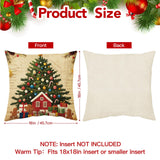 UPOFFICIS Christmas Pillow Covers 18x18 inch Set of 4, Christmas Decorations Cushion Covers, Xmas Pillow Covers, Pillowcases Throw Pillow Covers for Sofa Couch Home Decor UPOFFICIS
