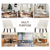 COLAMY Upholstered Dining Chairs Set of 4, Modern Fabric Dining Room Kitchen Side Chair with Padded Seat and Wood Legs for Restaurant/Cafe, Beige COLAMY