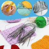 Aeelike Circular Knitting Needles Set, Stainless Steel Knitting Needles Round Knitting Needle Set (100 cm), 9 Pack Long Knitting Needles for Blankets Scarves Sweaters, Great for Beginners Aeelike