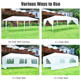 ORALNER 10'x20' Outdoor Canopy Tent, White Wedding Party Tent with 6 Removable Sidewalls & Carrying Bag, Heavy Duty Camping Gazebo Pavilion for Patio, Garden and Backyard ORALNER