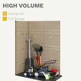 DWVO 59 Cu. Ft. Vertical Storage Shed, Weatherproof Outdoor Tall Cabinet with Double-Wall Panels and Floor, Lockable Resin Shed for Garden, Garage, Patio,Brown (Shelves Not Included) DWVO