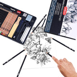 PANDAFLY Drawing Sketching Pencil Set, 42 Pack Pro Art Pencil Kit with Graphite Pencils (14B-4H), Charcoal Pencil, Ideal for Shading, Blending, Drawing Set for Beginners & Pro Artists PANDAFLY