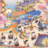 Puzzles for Adults 1000 Pieces, MOMIBOOK Jigsaw Puzzles of Chinese Village Town Cat, Painting Image 81.3x40.6cm(32"x16") Toys & Game Puzzle, White Elephant Choices, Birthday Puzzle Funny Choices MOMIBOOK