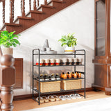 SUFAUY 2 Tier Shoe Rack, Closet Metal Shoe Rack Organizer Heavy Duty, Stackable, Black SUFAUY