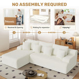 Daluvenix 107" Modern Boneless Couch with L - Shaped Chaise, Comfy Chenille Modular Sectional Sofa Daluvenix