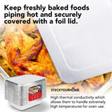 Foil Pans with Lids - 9x13 Aluminum Pans with Covers - 25 Foil Pans and 25 Foil Lids - Disposable Food Containers Great for Baking, Cooking, Heating, Storing, Prepping Food Silver Stock Your Home