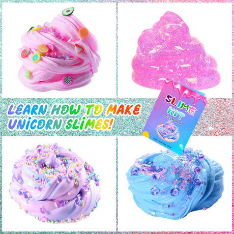 inksbui Slime Kit - Confetti, Glimmer Crunchy, Foam, Jelly Cubes - Stress Relief Toys, Party Favors for Kids, Boys and Girls Ages 6-12 inksbui