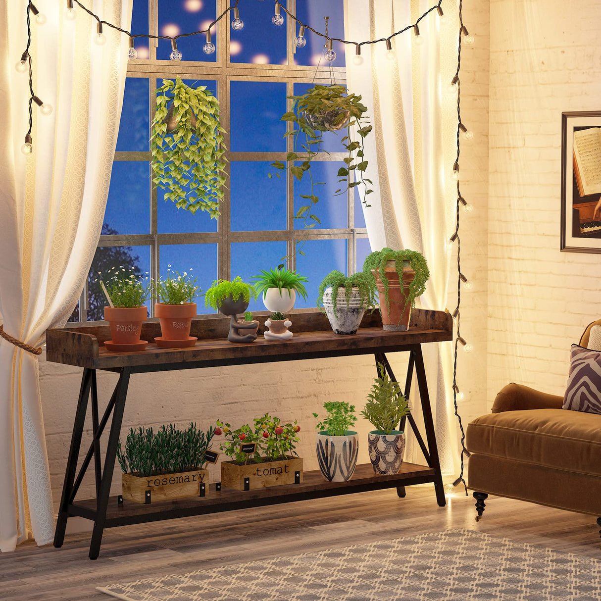 Tribesigns 70.9 inch Extra Long Console Table Behind Couch, Rustic Industrial Sofa Table for Living Room, Narrow Entryway Hallway Long Bar Table Tribesigns