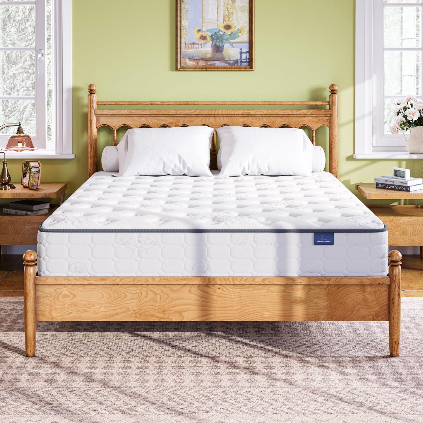 Vesgantti Twin Mattress, 10 Inch Twin Size Hybrid Mattress in a Box, Twin Bed Innerspring Mattress with Gel Memory Foam and Pocket Coils Spring, Tight Top Series Medium Firm Feel