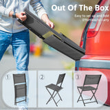 Yaheetech Patio Portable Dining Chairs Set of 4 with Metal Frame, Outdoor Metal Folding Chairs with Backrests for Camping, Lawn, Yard, Beach, Dark Gray Yaheetech