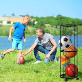 RunNico Columnar Vertical Ball Racks- 40x13.2 Inch Rolling Basketball Holder Wall Mount-Garage Sports Ball Storage for Indoor Rooms and Gyms RunNico