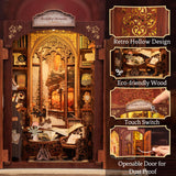 CUTEBEE DIY Book Nook Kit for Adults and Teens, DIY Wooden Miniature Tiny House Dollhouse Kit Bookshelf Booknook Bookcase Model Build Gift Kit Decor Alley with LED Light CUTEBEE