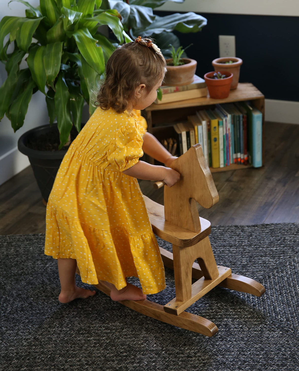 AmishToyBox.com Wooden Rocking Horse Toddler Ride-On Toy (Harvest Stain) AmishToyBox.com