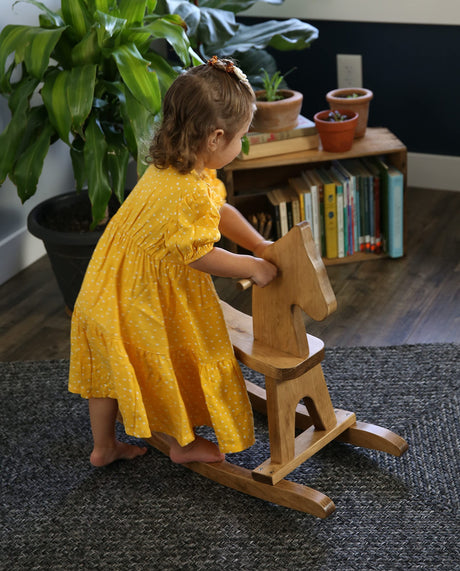 AmishToyBox.com Wooden Rocking Horse Toddler Ride-On Toy (Harvest Stain) AmishToyBox.com