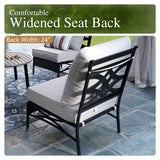 Sophia & William 6 Piece Patio Furniture Set, Half-Moon Curved Outdoor Sofa, Wicker Rattan Outdoor Conversation Sets,Beige Sophia & William