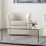 Meihua Glass Coffee Table for Living Room, Clear Coffee Table with 0.47 inch Tempered Glass, Small Modern Coffee Table. Meihua
