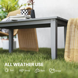 Outsunny HDPE Outdoor Coffee Table, All-Weather Rectangle Patio Coffee Table, Plastic Outdoor Patio Table with Slatted Tabletop for Garden, Balcony, Backyard, Gray Outsunny