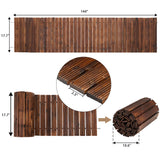 Spurgehom 12FT Wooden Garden Pathway Straight Outdoor Walkway Roll Out Cedar Wood Patio Flooring Path Decorative Lawn Patio Pavers Boardwalk Beach Wedding Party (Brown) Spurgehom