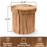 Sorbus Tree Stump Stool, Toy Storage Ottoman 15 Inch Fake Tree Stumps Log Stool Storage, Artificial Tree Trunk, Perfect Footstool Kids Toy Chest, Rustic Log Cabin Decor Bench, Pedestal (2 Pack) Sorbus