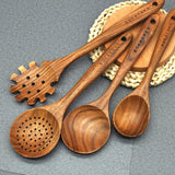 Wooden Spoons for Cooking,10 Pcs Natural Teak Wooden Kitchen Utensils Set Wooden Utensils for Cooking Wooden Cooking Utensils Wooden Spatulas for Cooking BOKALAKA