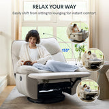 FLEXISPOT XRC7 Swivel Rocker Recliner Chair, 360° Swivel Oversized Armless Recliner with Oeko-TEX Certified Three-Proof Fabric, Award-Winning Design, Gaming Chair for Living Room Gaming Room, White FLEXISPOT