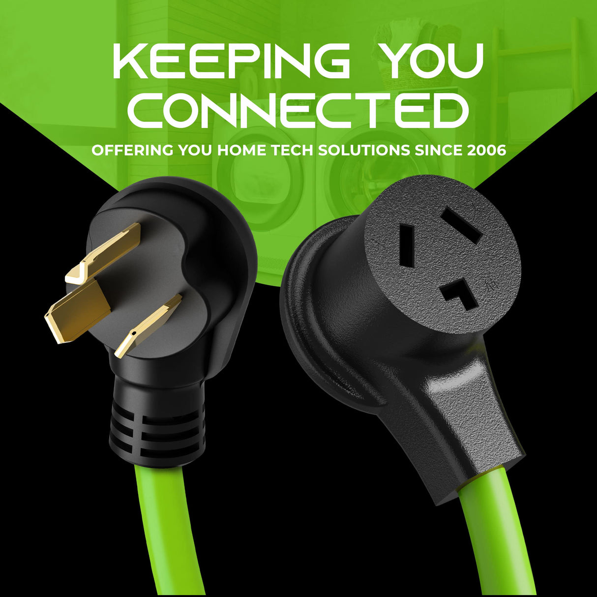 GEARit 3 Prong Dryer Y- Splitter 30 Amp NEMA 10-30P to (2) NEMA 10-30R Receptacle - STW 10AWG 3C Power Cord Adapter for Multiple Outlet Dryer Outlet and EV Charger - 2.2 Feet GearIT