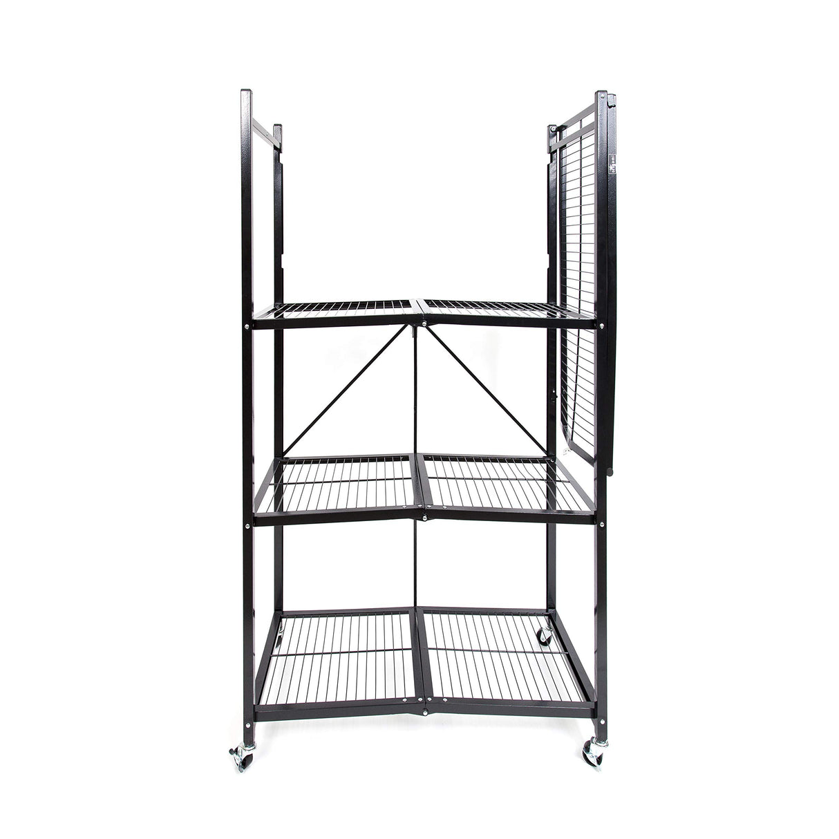 Origami R5 Foldable 4-Tier Garage Shelving Heavy Duty Shelving with Wheels, Metal Storage Rack Holds 1000 pounds, Garage Storage Rack & Organization, Storage Shelving (Black, R5 2-Pack) Origami
