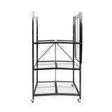 Origami R5 Foldable 4-Tier Garage Shelving Heavy Duty Shelving with Wheels, Metal Storage Rack Holds 1000 pounds, Garage Storage Rack & Organization, Storage Shelving (Black, R5 2-Pack) Origami