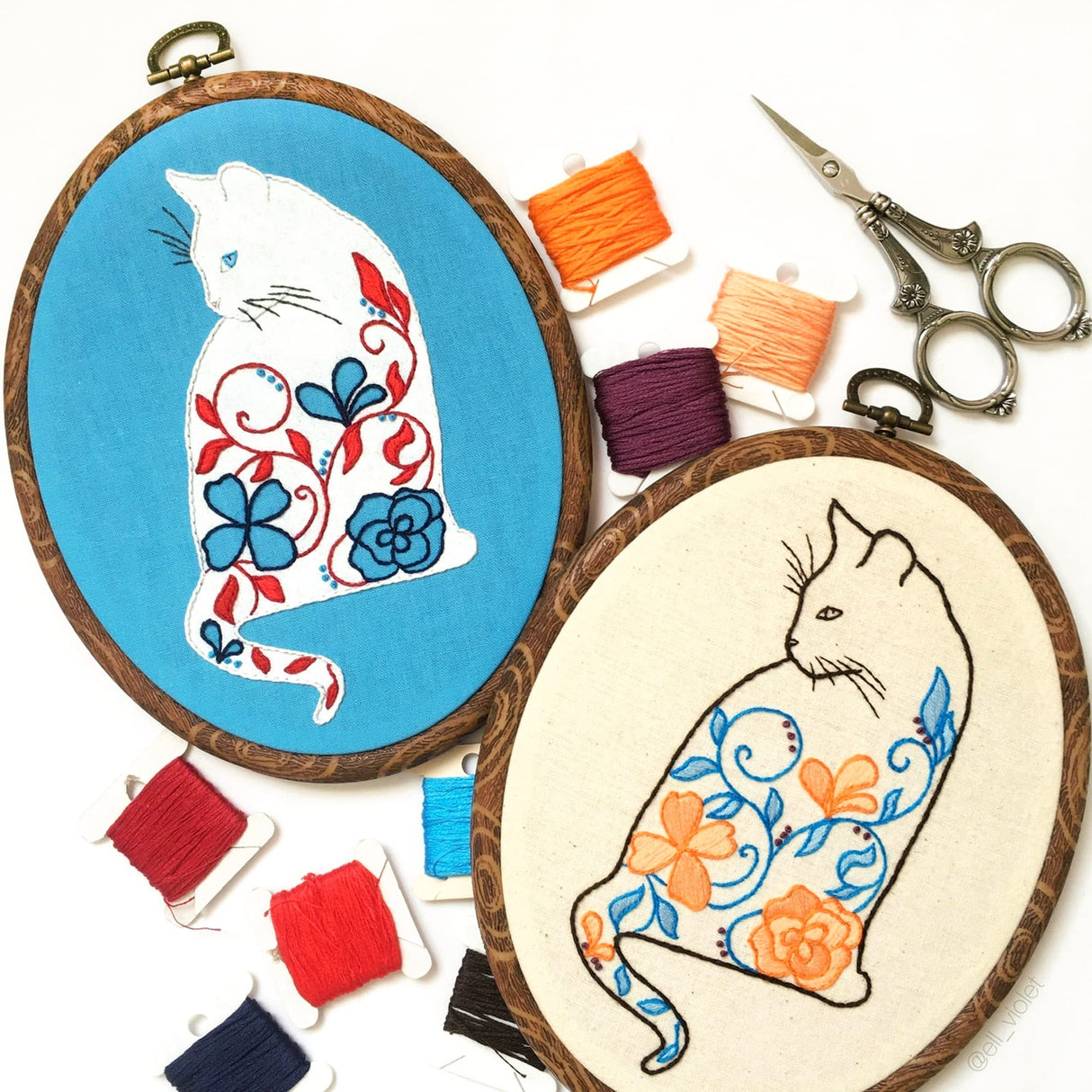 9'' Oval Embroidery Hoops - guofa 5PCS Decorative Cross Stitch Hoop Set, Imitated Wood Embroidery Frame Circle Hanging Arts Ornament (9in-5pcs) guofa