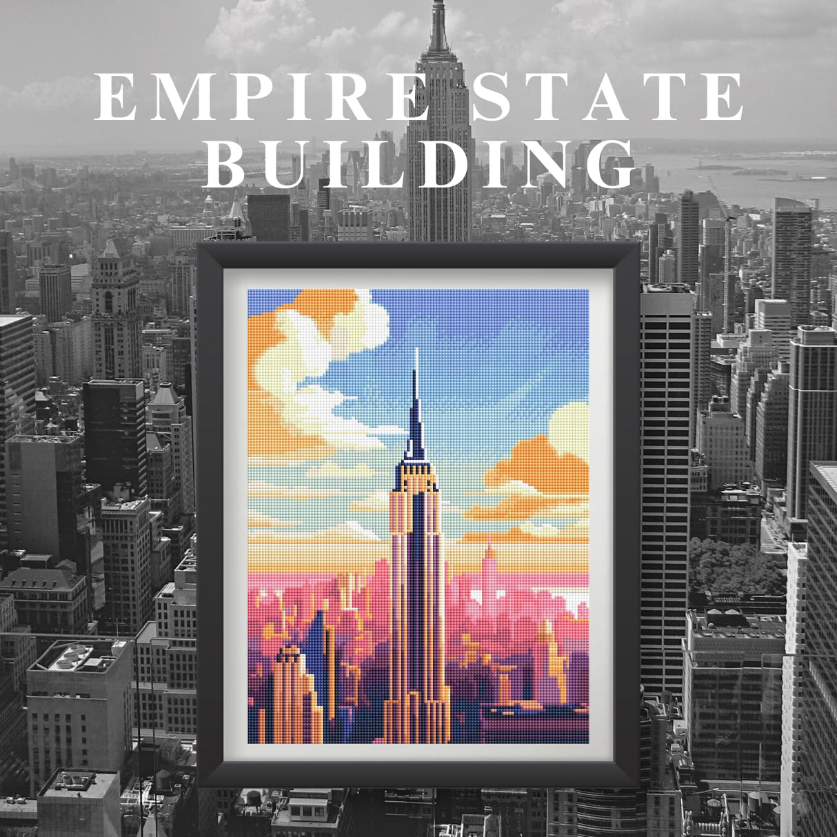 Neopalette Diamond Painting Kits for Adults, Art and Craft, Full Drill Diamond Painting Abstract and Ornaments, DIY 5D Diamond Art Craft (New York) Neopalette