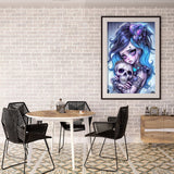 cdjlddww 5D Diamond Painting Kits for Adults, Gothic Diamond Art Kits for Beginners, DIY Skull Round Full Diamond Gemstone Art Rhinestone Painting for Wall Decor 12X16 inch cdjlddww