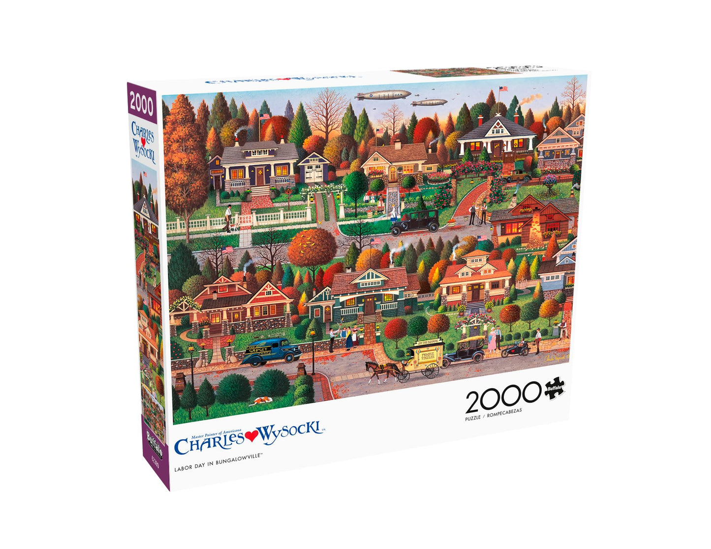 Buffalo Games - Labor Day in Bungalowville - 2000 Piece Jigsaw Puzzle for Adults Challenging Puzzle Perfect for Game Night - 2000 Piece Finished Size is 38.50 x 26.50 - WoodArtSupply