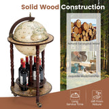 Goplus Globe Bar, 17.5” Globe Bar Liquor Cabinet with Wheels, Bottom Shelf, Old World Map, 16th Century Italian Replica Bar Globe, Retro Wine Stand, Globe Bar Cart for Dining Room Living Room Home Goplus