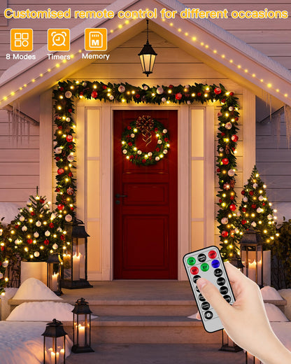 shineshine Christmas Lights 1000 LED 328 FT, IP67 Waterproof Plug in Warm White Christmas Tree Lights with Remote and Timer, House Xmas Holiday Indoor Decorations Outdoor Christmas Lights