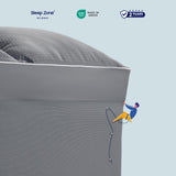 SLEEP ZONE Mattress Topper King Size, Extra Thick Fitted Mattress Pad for Back Pain, Plush and Support Mattress Cover, Deep Pockets Mattress Protector, Hotel Quality (Grey, King) SLEEP ZONE
