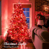 JMEXSUSS Red Christmas Decor Lights Clear Wire, 66ft 200 LED Red Christmas String Lights Outdoor Indoor, 8 Modes Red String Twinkle Fairy Lights Plug in for Christmas Tree Room Party Xmas Decorations JMEXSUSS