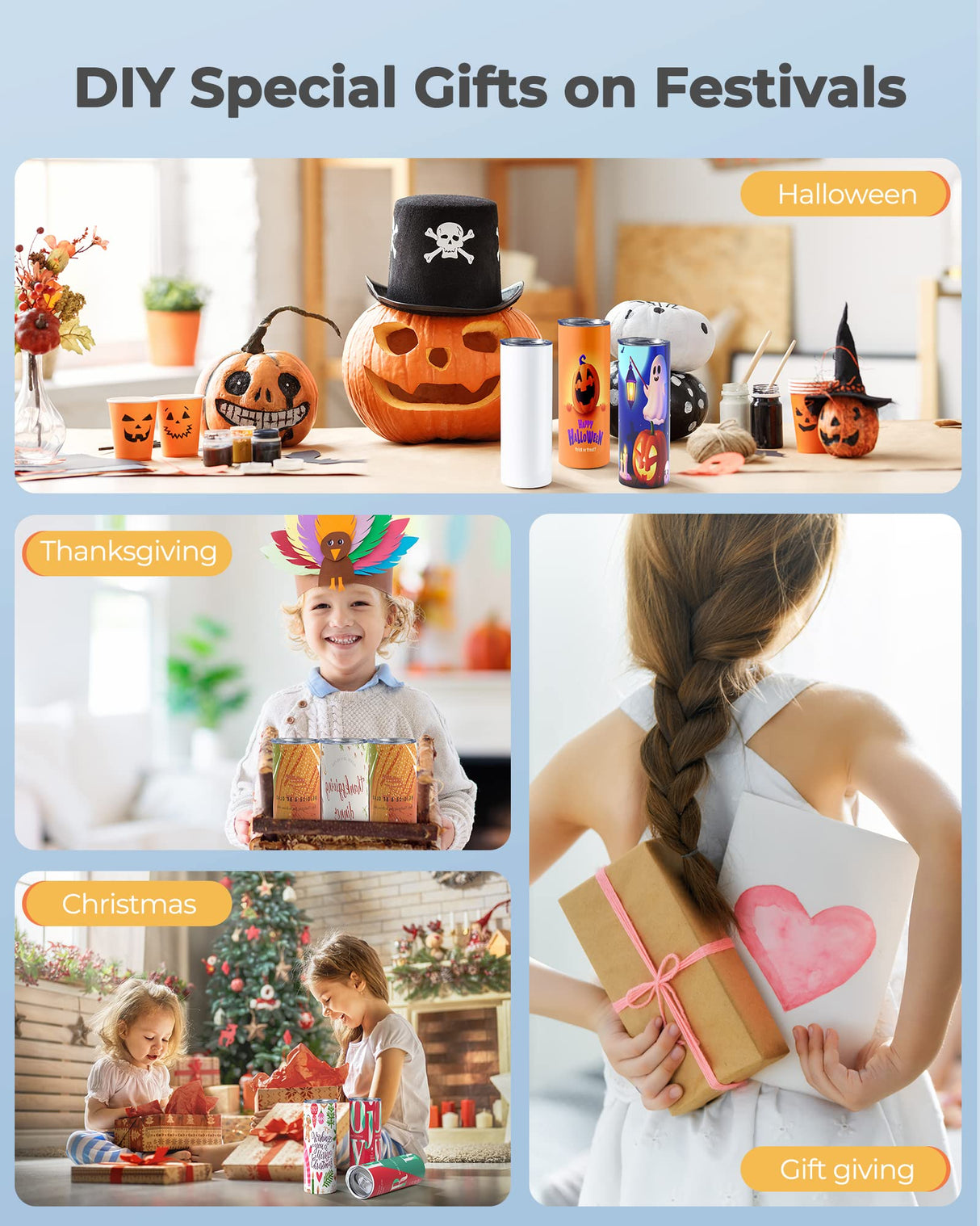 Hiipoo 12 Pack Sublimation Tumblers Blank 20 oz Straight Skinny with Sublimation Papers, Lids and Straws, Shrink Wrap Films, Stainless Steel Double Wall Insulated Tumbler for Mug Press Machine Hiipoo