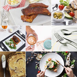 45-Piece Silverware Set Flatware Cutlery Set Service for 8, Durable Stainless Steel Tableware in Ergonomic Design Size and Weight, Kitchen Utensil Sets with Steak Knives, Rust-proof, Dishwasher Safe Brightown