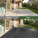 Dyna-Living 60 sq. ft Plastic Interlocking Deck Tiles, 12"x12" Indoor Outdoor Waterproof Patio Flooring All Weather Use Patio Deck Tiles for Balcony, Backyard, Garden & Poolside, 60 Pack,Dark Grey Dyna-Living